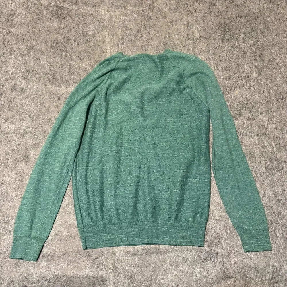 Jcrew Mens Sweater Size MT Green Knit Long Sleeve Crew Neck Pullover